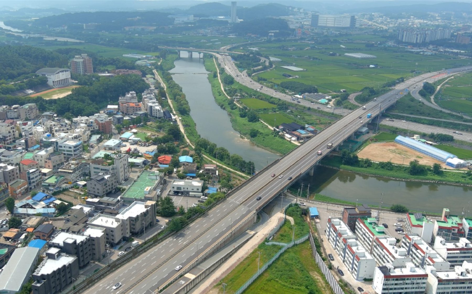 오산헤리티지자이 주변 광역 도로망 항공사진