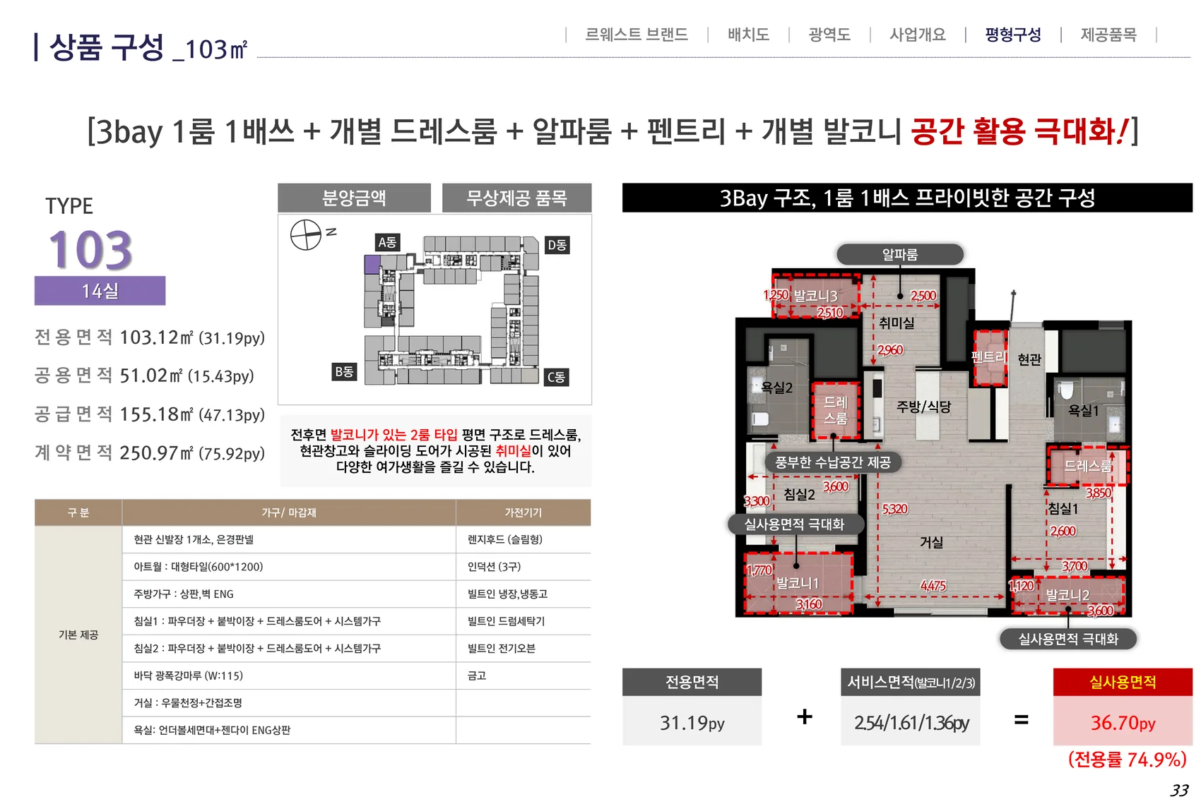 VL 르웨스트 103타입 평면도